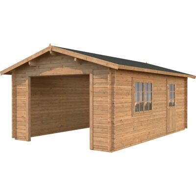 Palmako Irene/Roger Holzgarage - 19m² - ohne Tor - Hellbraun Palmako Irene/Roger Holzgarage - 19m² - ohne Tor - Hellbraun