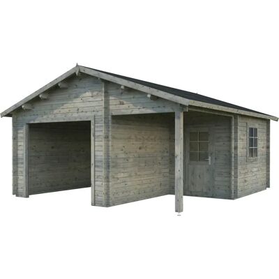 PALMAKO Blockbohlen-Garage Irene/Roger 21,9+5,2 m² - Garage PALMAKO Blockbohlen-Garage Irene/Roger 21,9+5,2 m² - Garage