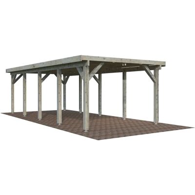 PALMAKO Karl Carport - 23,1 m² Flachdach - Grau PALMAKO Karl Carport - 23,1 m² Flachdach - Grau