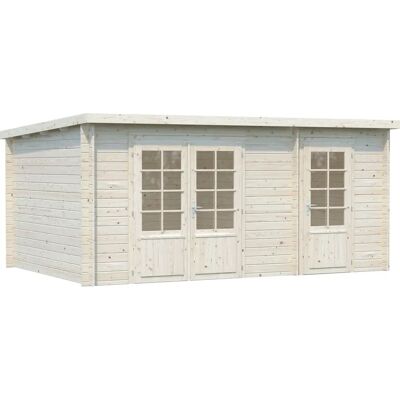 PALMAKO Ella Gartenhaus - 13,1 m², beige, ohne Boden, ohne Dacheindeckung PALMAKO Ella Gartenhaus - 13,1 m², beige, ohne Boden, ohne Dacheindeckung
