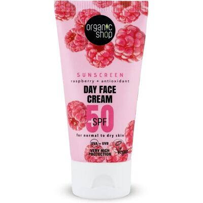 Organic Shop Raspberry SPF50 Facial Sunscreen - Facial Sunscreen Organic Shop Raspberry SPF50 Facial Sunscreen - Facial Sunscreen