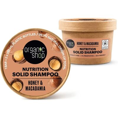 Organic Shop Honig Macadamia Festes Shampoo - Pflege 60 g Organic Shop Honig Macadamia Festes Shampoo - Pflege 60 g