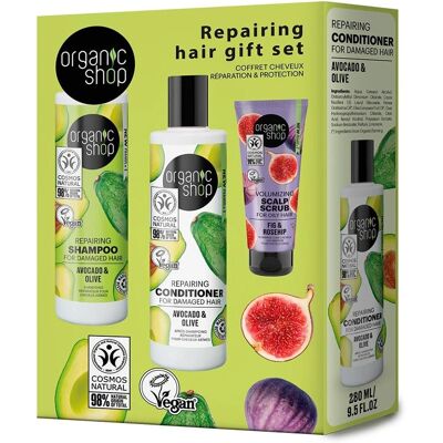Organic Shop Haar-Reparatur-Set mit Avocado & Olive - Haarpflege-Set Organic Shop Haar-Reparatur-Set mit Avocado & Olive - Haarpflege-Set