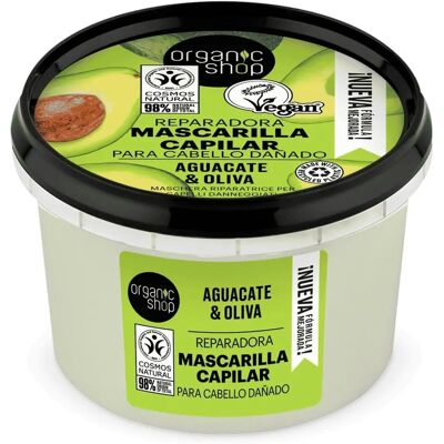 Organic Shop Organic Avocado Hair Mask - Damaged Hair - 250ml Organic Shop Organic Avocado Hair Mask - Damaged Hair - 250ml