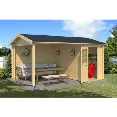 LASITA MAJA Wibo Garden House - Wooden, Beige, 12.35 m², Satteldach LASITA MAJA Wibo Garden House - Wooden, Beige, 12.35 m², Satteldach