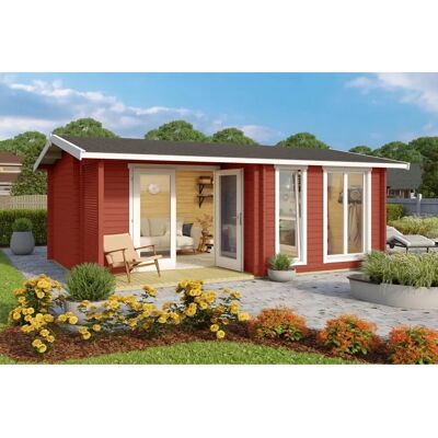 Lasita Maja Gartenhaus Brighton 44 - Holz, Rot, 580x250 cm Lasita Maja Gartenhaus Brighton 44 - Holz, Rot, 580x250 cm