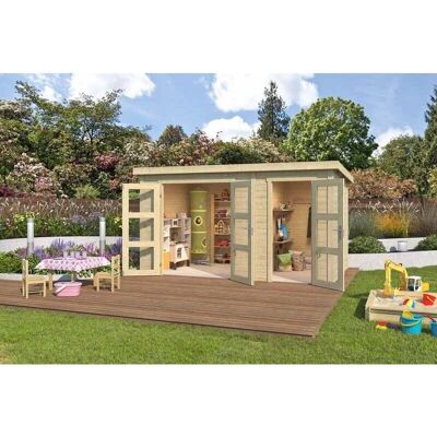 LASITA MAJA Zambesi XL - Garden House - Two-Room Wooden Blockhouse LASITA MAJA Zambesi XL - Garden House - Two-Room Wooden Blockhouse