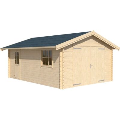 LASITA MAJA Yarik - Holzgarage mit Fenster und Doppeltür LASITA MAJA Yarik - Holzgarage mit Fenster und Doppeltür