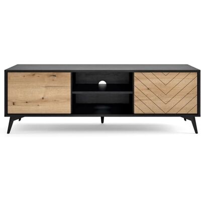 Support TV AKL Meubles - Design contemporain - Finition en bois de haute qualité - Surface spacieuse - Stable - Publicité Support TV AKL Meubles - Design contemporain - Finition en bois de haute qualité - Surface spacieuse - Stable - Publicité