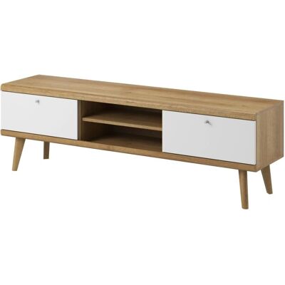 Support TV AKL Furniture - Finition bois contemporain - 40x50x160cm - Publicité Support TV AKL Furniture - Finition bois contemporain - 40x50x160cm - Publicité