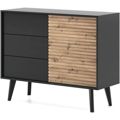 AKL FURNITURE - Willow KSZ104 - Crème - Noir - Chest of drawers - Publicité AKL FURNITURE - Willow KSZ104 - Crème - Noir - Chest of drawers - Publicité