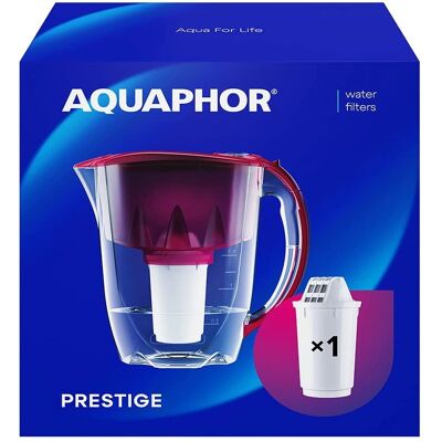 Carafe filtrante Aquaphor Cerise - 2,8L avec indicateur - Publicité Carafe filtrante Aquaphor Cerise - 2,8L avec indicateur - Publicité
