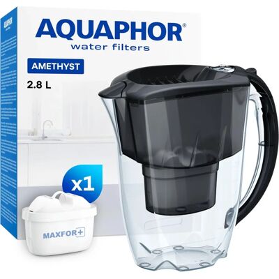 Verseuse filtrante d'eau Aquaphor Amethyst - 2,8L - Noir - Publicité Verseuse filtrante d'eau Aquaphor Amethyst - 2,8L - Noir - Publicité