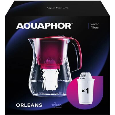 Aquaphor Orleans Water Filter Jug - Red, 4.2L, A5 Mg+ Aquaphor Orleans Water Filter Jug - Red, 4.2L, A5 Mg+