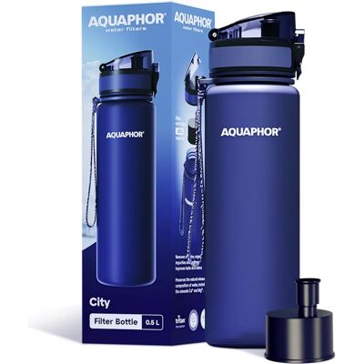 Aquaphor Ville Bouteille filtrante bleu foncé - Bouteille d'eau - Publicité Aquaphor Ville Bouteille filtrante bleu foncé - Bouteille d'eau - Publicité
