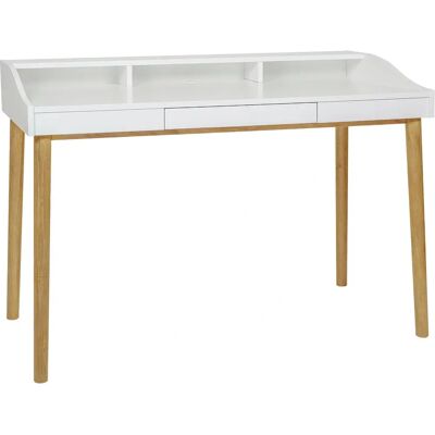 WOODMAN Lene Schreibtisch - Skandinavisches Design - 120cm Weiß/Eiche WOODMAN Lene Schreibtisch - Skandinavisches Design - 120cm Weiß/Eiche