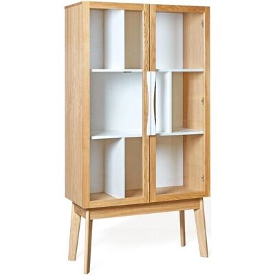 WOODMAN Hilla Bücherregal - Skandinavischer Stil, Glastüren, 88cm breit WOODMAN Hilla Bücherregal - Skandinavischer Stil, Glastüren, 88cm breit