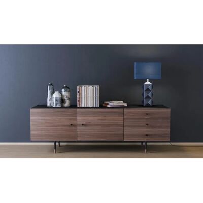 WOODMAN Daniel Walnussideboard - 180cm, schwarz & Holz WOODMAN Daniel Walnussideboard - 180cm, schwarz & Holz