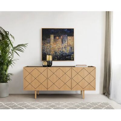 WOODMAN Porto Ramalade Eichen-Schwarz Sideboard - Skandinavisches Design WOODMAN Porto Ramalade Eichen-Schwarz Sideboard - Skandinavisches Design