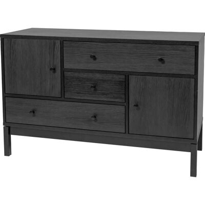 WOODMAN Sideboard - Skandinavisches Design - Schwarz - 120x79x45cm WOODMAN Sideboard - Skandinavisches Design - Schwarz - 120x79x45cm
