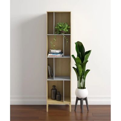 WOODMAN Abbeywood Skandinavisches Bücherregal - 8 Fächer - Grau WOODMAN Abbeywood Skandinavisches Bücherregal - 8 Fächer - Grau