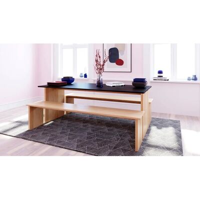 Table à manger WOODMAN Stripe en chêne noir - Rectangle - Publicité Table à manger WOODMAN Stripe en chêne noir - Rectangle - Publicité