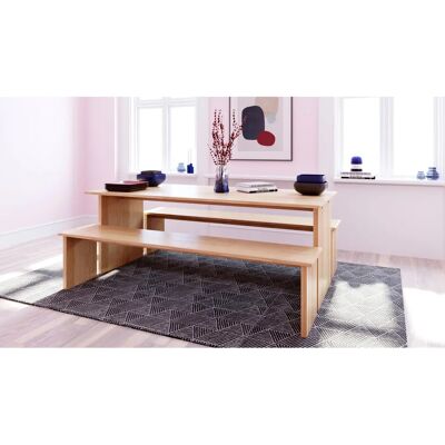 Table à manger WOODMAN Stripe - Chêne FSC - 160cm x 75cm - Beige - Publicité Table à manger WOODMAN Stripe - Chêne FSC - 160cm x 75cm - Beige - Publicité