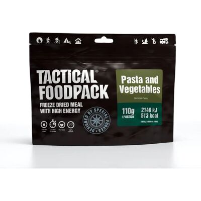 Tactical Foodpack - Pâtes & Légumes - Ration de Survie - Publicité Tactical Foodpack - Pâtes & Légumes - Ration de Survie - Publicité