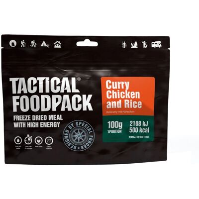 Tactical Foodpack - Curry Chicken and Rice - Curry - Chicken Rice - Repas lyophilisé - Publicité Tactical Foodpack - Curry Chicken and Rice - Curry - Chicken Rice - Repas lyophilisé - Publicité