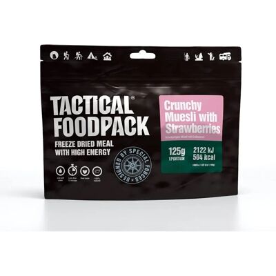 Tactical Foodpack Muesli Croquant aux Fraises - Nourriture extérieure - Publicité Tactical Foodpack Muesli Croquant aux Fraises - Nourriture extérieure - Publicité