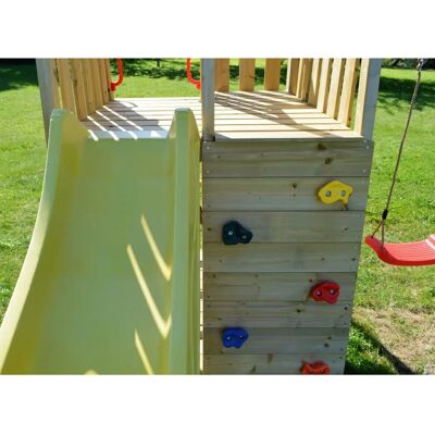 WENDI TOYS Spielturm - Kletterwand, Rutsche, Schaukelgestell - 4-10J WENDI TOYS Spielturm - Kletterwand, Rutsche, Schaukelgestell - 4-10J