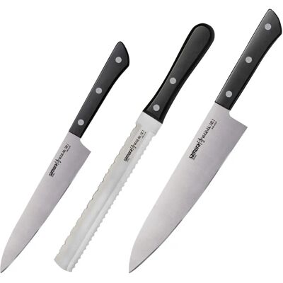 Samura Harakiri 3-teiliges Messerset – Küchenmesser, Schwarz Samura Harakiri 3-teiliges Messerset – Küchenmesser, Schwarz