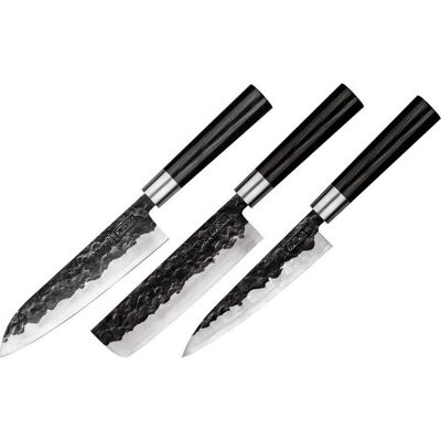Zestaw noży Blacksmith od Samura - 3 sztuki, Czarny Zestaw noży Blacksmith od Samura - 3 sztuki, Czarny