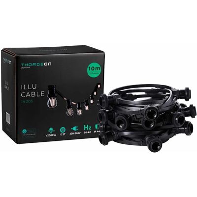 Thorgeon Schwarze E27 Lichterkette - Outdoor IP44 11,5m Thorgeon Schwarze E27 Lichterkette - Outdoor IP44 11,5m