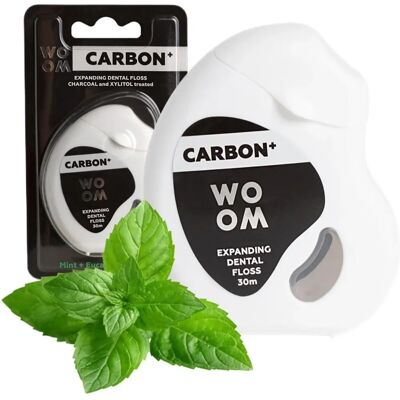 WOOM Carbon+ Zahnseide - Unisex - 30m - Schwarz - Zahnseide WOOM Carbon+ Zahnseide - Unisex - 30m - Schwarz - Zahnseide