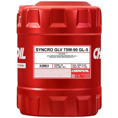 Olej przekładniowy CHEMPIOIL Syncro GLV 75W-90 - GL-5 Olej przekładniowy CHEMPIOIL Syncro GLV 75W-90 - GL-5