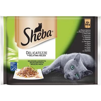 Sheba Delicatezze Cibo Umido Gatti Multipack - Gelatina 4x85g Sheba Delicatezze Cibo Umido Gatti Multipack - Gelatina 4x85g