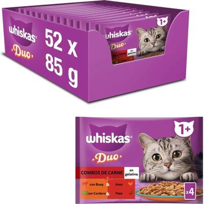Whiskas Duo Cibo Umido per Gatti 4x85g - Completo e Gustoso Whiskas Duo Cibo Umido per Gatti 4x85g - Completo e Gustoso