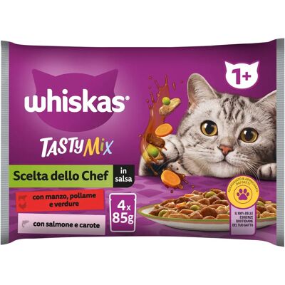 Comida úmida Whiskas Tasty Mix - 13 pacotes de 4x85g Comida úmida Whiskas Tasty Mix - 13 pacotes de 4x85g