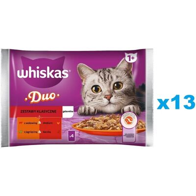 WHISKAS Adult Classic Sets - Mokrá jídla pro kočky - Hovězí & Drůbež, Jehněčí & Kachna WHISKAS Adult Classic Sets - Mokrá jídla pro kočky - Hovězí & Drůbež, Jehněčí & Kachna