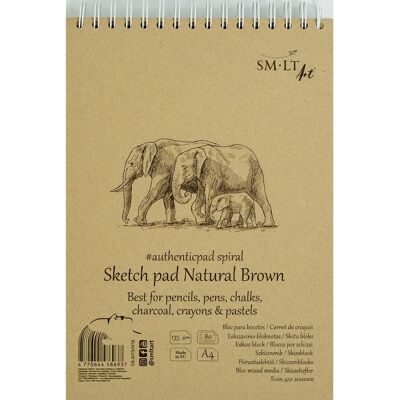 SM-LT Quaderno Spirale Marrone A4 - Carta Arte - 80 Fogli SM-LT Quaderno Spirale Marrone A4 - Carta Arte - 80 Fogli