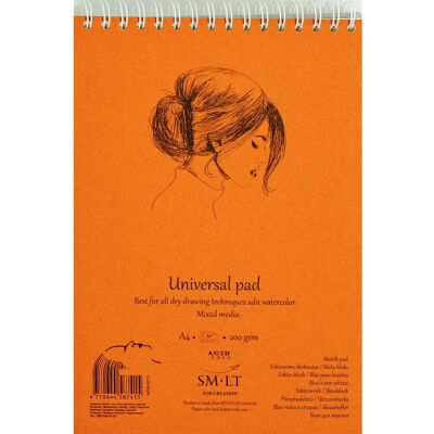 Bloc Espiral SM-LT - Medios Mixtos - A4 - 40 hojas - 200 gsm - Cuaderno de Bocetos - OZ-SM58741 Bloc Espiral SM-LT - Medios Mixtos - A4 - 40 hojas - 200 gsm - Cuaderno de Bocetos - OZ-SM58741
