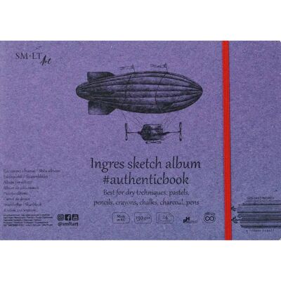 Taccuino da disegno SM-LT - Ingres - 24,5x17,6cm - 24 fogli - Quaderno vintage Taccuino da disegno SM-LT - Ingres - 24,5x17,6cm - 24 fogli - Quaderno vintage