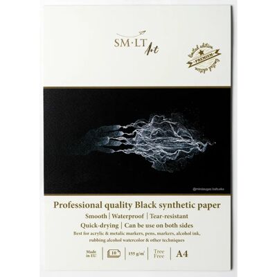 SM-LT Fine Art Block - A4 - 10 vellen - 155 gsm - zwart - tekenpapier SM-LT Fine Art Block - A4 - 10 vellen - 155 gsm - zwart - tekenpapier