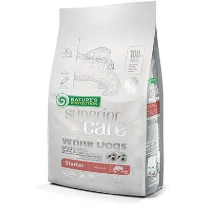 NATURE'S PROTECTION Superior Care White Dogs Grain Free Salmon Starter - Koiranruoka NATURE'S PROTECTION Superior Care White Dogs Grain Free Salmon Starter - Koiranruoka