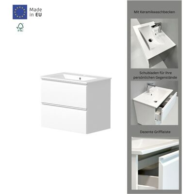 Welltime - Cosmos - Weiß - 61x39x51,8 cm - Badezimmer-Waschtisch Welltime - Cosmos - Weiß - 61x39x51,8 cm - Badezimmer-Waschtisch