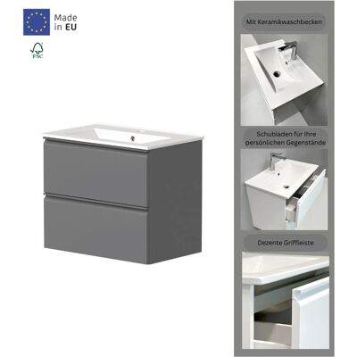 WELLTIME - Cosmos - grau - Badezimmer-Waschtisch WELLTIME - Cosmos - grau - Badezimmer-Waschtisch