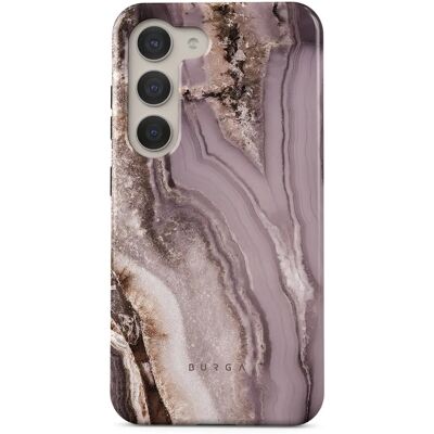 Burga Galaxy S23 Hoes - Gouden Taupe, Dubbele Laag, Geode Patroon Burga Galaxy S23 Hoes - Gouden Taupe, Dubbele Laag, Geode Patroon
