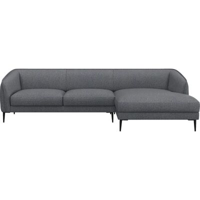 FLEXLUX Belle L-Formsofa - Bouclé, rechte Chaiselongue, Navyblau - Sofa FLEXLUX Belle L-Formsofa - Bouclé, rechte Chaiselongue, Navyblau - Sofa