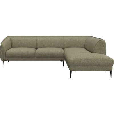 FLEXLUX Belle L-Form grün Bouclé Sofa - Ecksofa FLEXLUX Belle L-Form grün Bouclé Sofa - Ecksofa